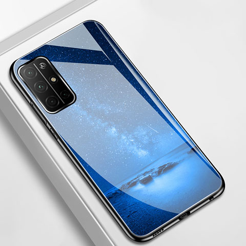 Funda Bumper Silicona Gel Espejo Estrellado Carcasa para Huawei Honor 30S Azul