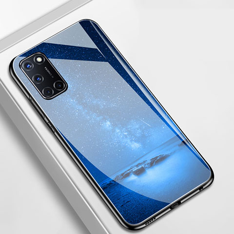 Funda Bumper Silicona Gel Espejo Estrellado Carcasa para Oppo A72 Azul