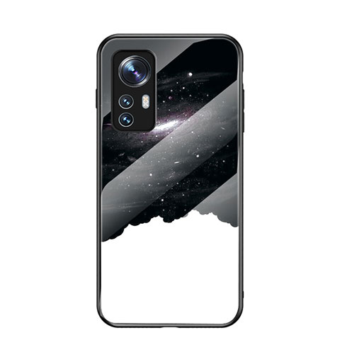 Funda Bumper Silicona Gel Espejo Estrellado Carcasa para Xiaomi Mi 12 5G Blanco