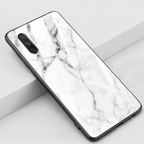 Funda Bumper Silicona Gel Espejo Flores Carcasa K03 para Xiaomi Mi A3 Blanco