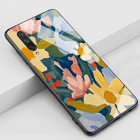Funda Bumper Silicona Gel Espejo Flores Carcasa K04 para Xiaomi Mi A3 Amarillo
