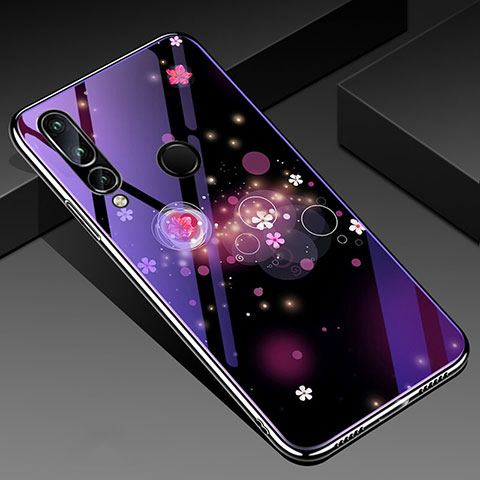 Funda Bumper Silicona Gel Espejo Mariposa Carcasa K01 para Huawei Honor 20 Lite Morado