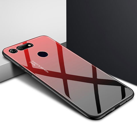 Funda Bumper Silicona Gel Espejo Patron de Moda Carcasa K01 para Huawei Honor View 20 Rojo