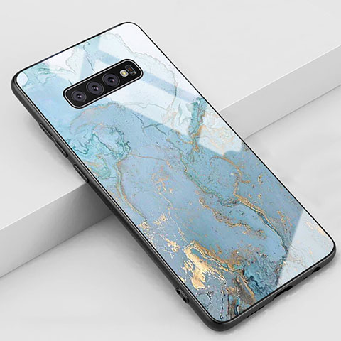 Funda Bumper Silicona Gel Espejo Patron de Moda Carcasa K02 para Samsung Galaxy S10 5G Cian