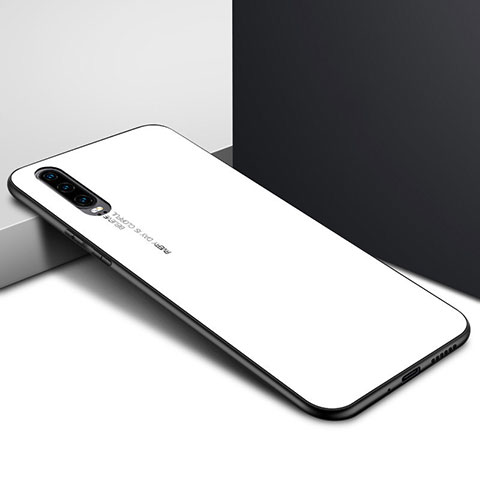 Funda Bumper Silicona Gel Espejo Patron de Moda Carcasa K04 para Huawei P30 Blanco