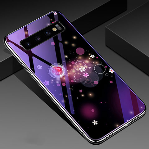 Funda Bumper Silicona Gel Espejo Patron de Moda Carcasa K05 para Samsung Galaxy S10 Morado