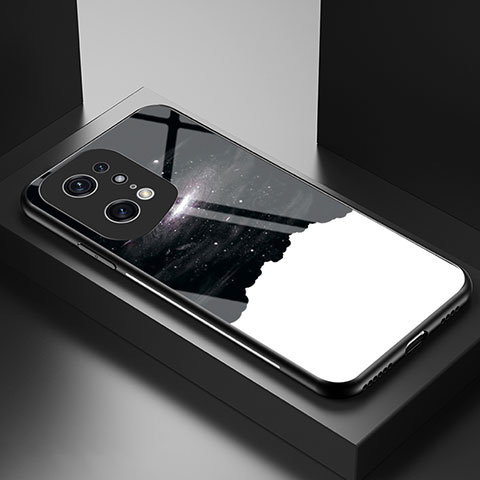 Funda Bumper Silicona Gel Espejo Patron de Moda Carcasa LS1 para Oppo Find X5 Pro 5G Negro