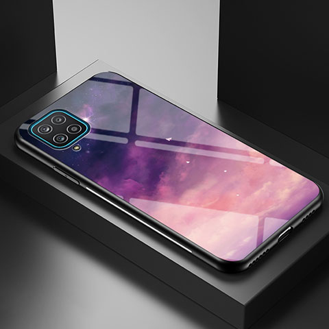 Funda Bumper Silicona Gel Espejo Patron de Moda Carcasa LS1 para Samsung Galaxy A12 5G Morado