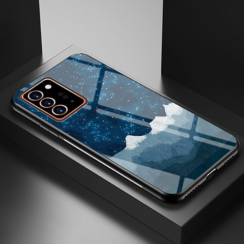 Funda Bumper Silicona Gel Espejo Patron de Moda Carcasa LS1 para Samsung Galaxy Note 20 Ultra 5G Azul