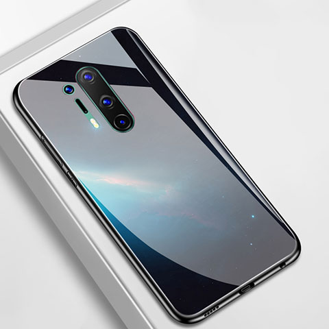 Funda Bumper Silicona Gel Espejo Patron de Moda Carcasa M01 para OnePlus 8 Pro Negro