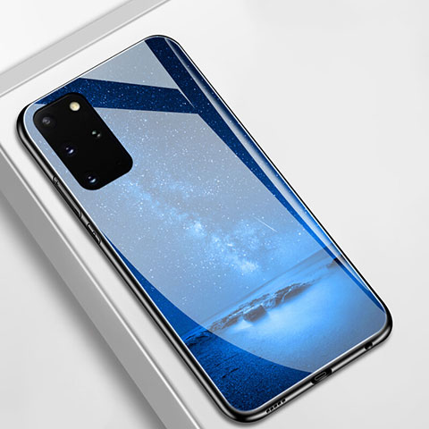 Funda Bumper Silicona Gel Espejo Patron de Moda Carcasa M01 para Samsung Galaxy S20 Plus 5G Azul