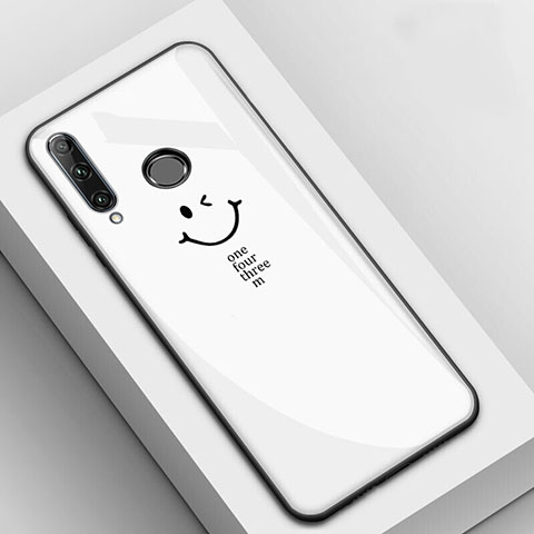 Funda Bumper Silicona Gel Espejo Patron de Moda Carcasa para Huawei Enjoy 9s Blanco