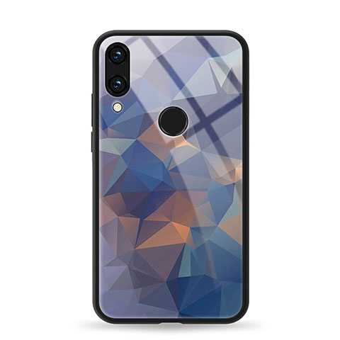 Funda Bumper Silicona Gel Espejo Patron de Moda Carcasa para Huawei Honor V10 Lite Azul