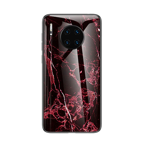 Funda Bumper Silicona Gel Espejo Patron de Moda Carcasa para Huawei Mate 30E Pro 5G Rojo