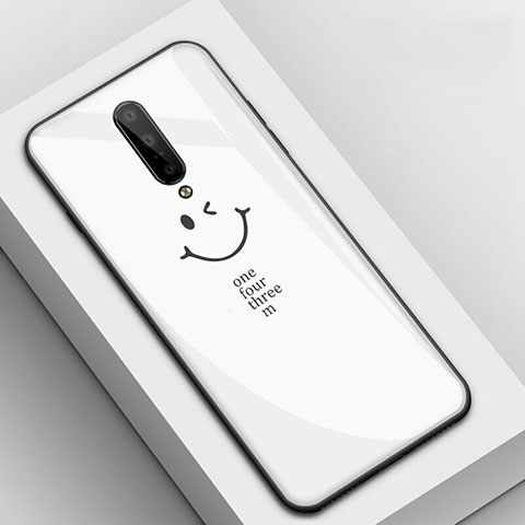 Funda Bumper Silicona Gel Espejo Patron de Moda Carcasa para OnePlus 7 Pro Blanco