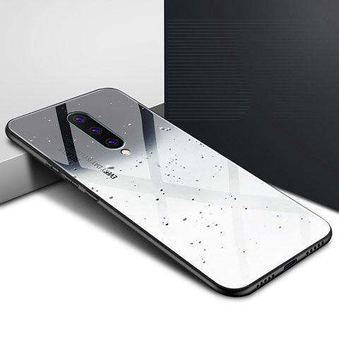 Funda Bumper Silicona Gel Espejo Patron de Moda Carcasa para OnePlus 8 Gris