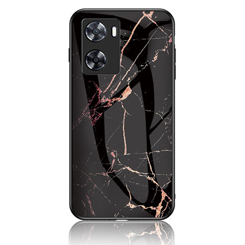 Funda Bumper Silicona Gel Espejo Patron de Moda Carcasa para OnePlus Nord N20 SE Oro y Negro