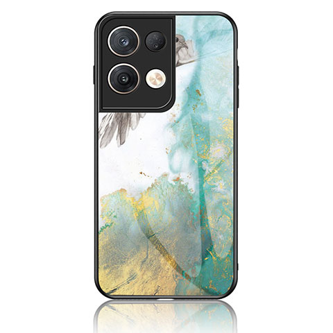 Funda Bumper Silicona Gel Espejo Patron de Moda Carcasa para Oppo Reno9 Pro+ Plus 5G Verde