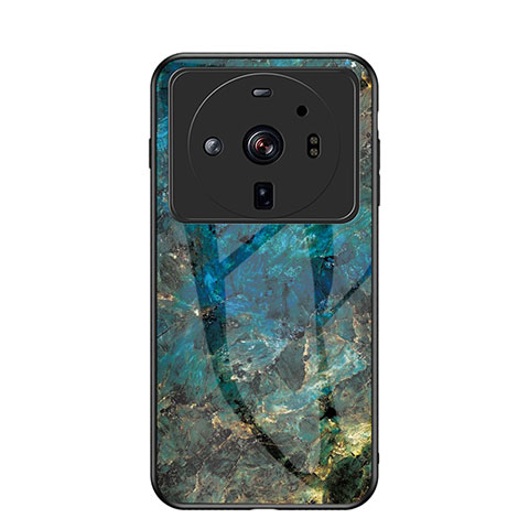 Funda Bumper Silicona Gel Espejo Patron de Moda Carcasa para Xiaomi Mi 12 Ultra 5G Azul