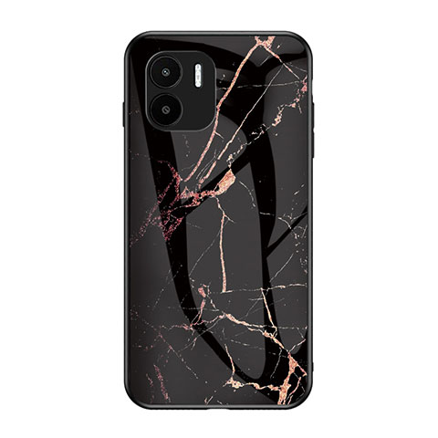 Funda Bumper Silicona Gel Espejo Patron de Moda Carcasa para Xiaomi Redmi A2 Plus Oro y Negro