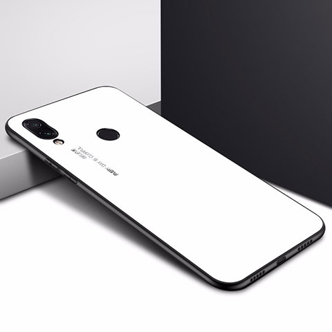 Funda Bumper Silicona Gel Espejo Patron de Moda Carcasa para Xiaomi Redmi Note 7 Pro Blanco