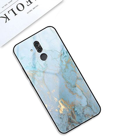 Funda Bumper Silicona Gel Espejo Patron de Moda Carcasa S01 para Huawei Mate 20 Lite Cian