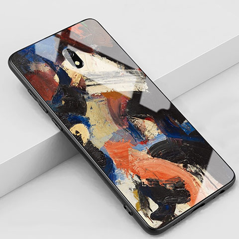 Funda Bumper Silicona Gel Espejo Patron de Moda Carcasa S01 para Xiaomi Redmi 8A Marron