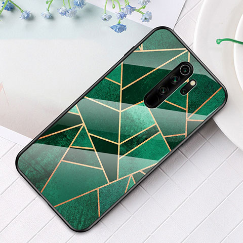 Funda Bumper Silicona Gel Espejo Patron de Moda Carcasa S01 para Xiaomi Redmi Note 8 Pro Verde