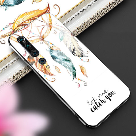 Funda Bumper Silicona Gel Espejo Patron de Moda Carcasa S03 para Xiaomi Mi 10 Pro Amarillo