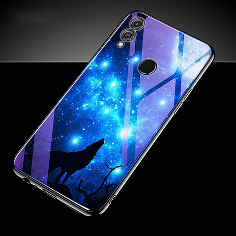 Funda Bumper Silicona Gel Espejo Patron de Moda Carcasa S04 para Huawei Honor 10 Lite Azul