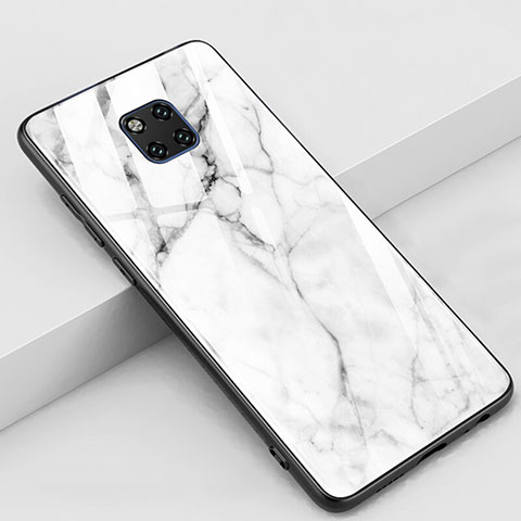 Funda Bumper Silicona Gel Espejo Patron de Moda Carcasa Z02 para Huawei Mate 20 Pro Blanco
