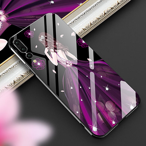 Funda Bumper Silicona Gel Espejo Vestido de Novia Carcasa K02 para Huawei P20 Pro Morado