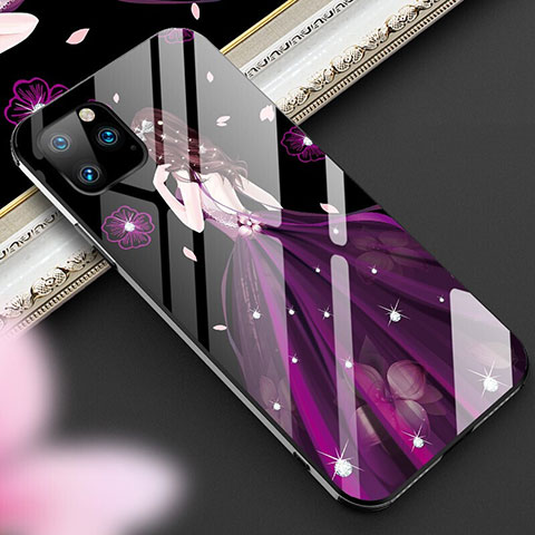 Funda Bumper Silicona Gel Espejo Vestido de Novia Carcasa M01 para Apple iPhone 11 Pro Morado