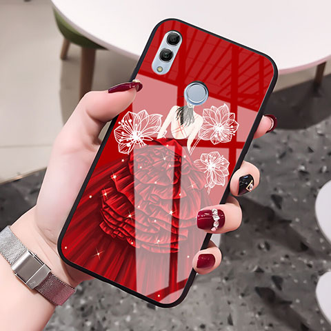 Funda Bumper Silicona Gel Espejo Vestido de Novia Carcasa para Huawei Honor 10 Lite Rojo