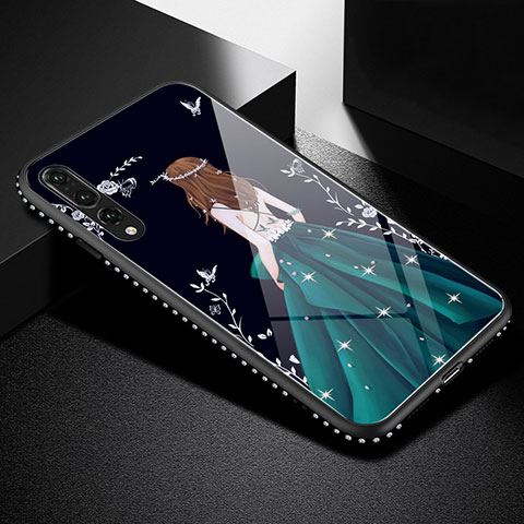 Funda Bumper Silicona Gel Espejo Vestido de Novia Carcasa para Huawei P20 Pro Cian