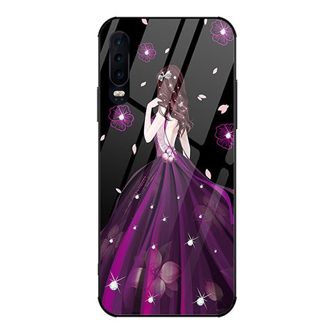 Funda Bumper Silicona Gel Espejo Vestido de Novia Carcasa para Huawei P30 Morado