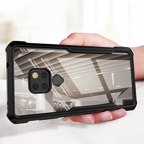Funda Bumper Silicona Transparente Espejo 360 Grados para Huawei Mate 20 Negro