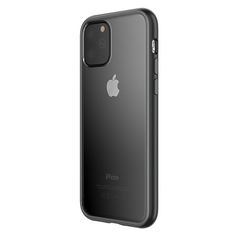 Funda Bumper Silicona Transparente Espejo para Apple iPhone 11 Pro Max Negro
