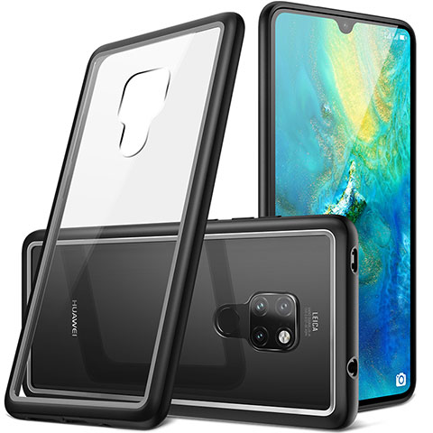 Funda Bumper Silicona Transparente Espejo para Huawei Mate 20 Negro