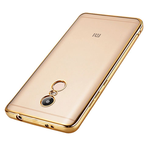 Funda Bumper Silicona Transparente Gel para Xiaomi Redmi Note 4X Oro