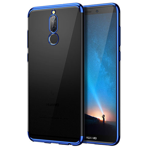 Funda Bumper Silicona Transparente Mate para Huawei Mate 10 Lite Azul