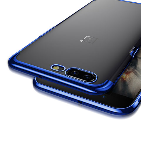 Funda Bumper Silicona Transparente Mate para OnePlus 5 Azul