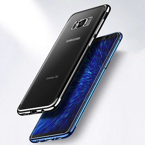 Funda Bumper Silicona Transparente Mate para Samsung Galaxy S8 Plus Azul