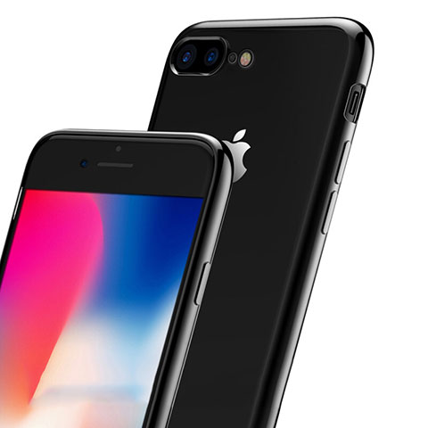 Funda Bumper Silicona Transparente para Apple iPhone 7 Plus Gris