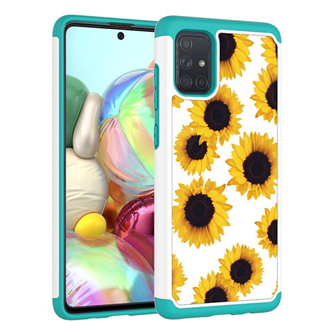 Funda Bumper Silicona y Plastico Carcasa Frontal y Trasera 360 Grados JX1 para Samsung Galaxy A71 4G A715 Amarillo