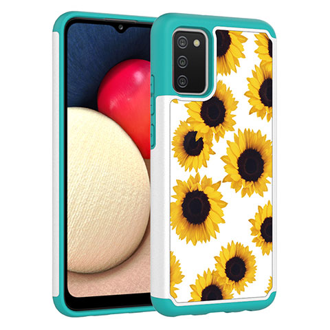 Funda Bumper Silicona y Plastico Carcasa Frontal y Trasera 360 Grados JX1 para Samsung Galaxy M02s Amarillo