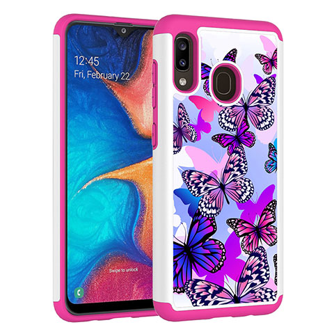 Funda Bumper Silicona y Plastico Carcasa Frontal y Trasera 360 Grados JX1 para Samsung Galaxy M10S Morado