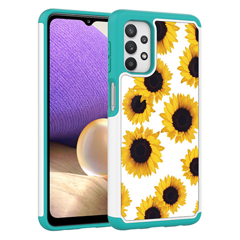 Funda Bumper Silicona y Plastico Carcasa Frontal y Trasera 360 Grados JX1 para Samsung Galaxy M32 5G Amarillo