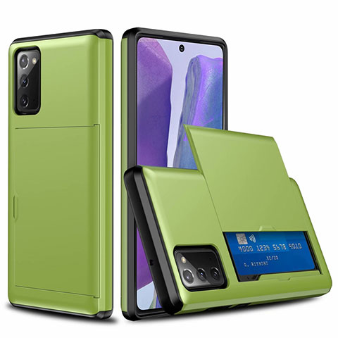 Funda Bumper Silicona y Plastico Carcasa Frontal y Trasera 360 Grados N01 para Samsung Galaxy Note 20 5G Verde