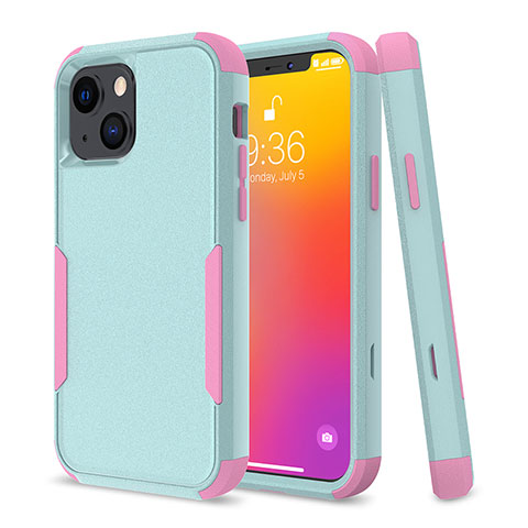 Funda Bumper Silicona y Plastico Carcasa Frontal y Trasera 360 Grados para Apple iPhone 14 Menta Verde